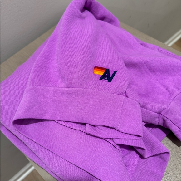 New!!! Aviator Nation Crewneck Sweatshirt Classic Logo Neon Purple Women’s Large - Picture 5 of 7